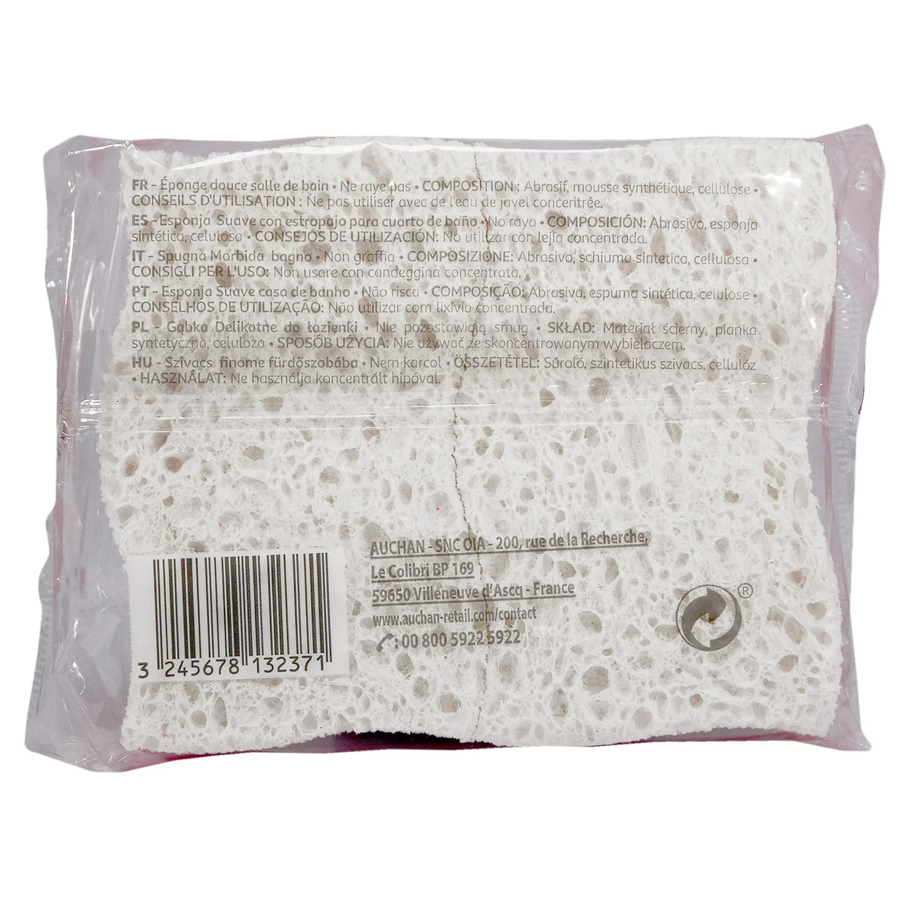 PRODUCTO ALCAMPO Esponja suave con estropajjo para cuarto de baño PRODUCTO ALCAMPO