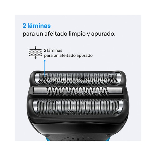 Afeitadora eléctrica en Seco BRAUN Series 3 300S, 3 Láminas Flexibles.