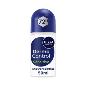 NIVEA Men derma control sensitive Desodorante roll on para hombre, antitranspirante hasta 72 horas.