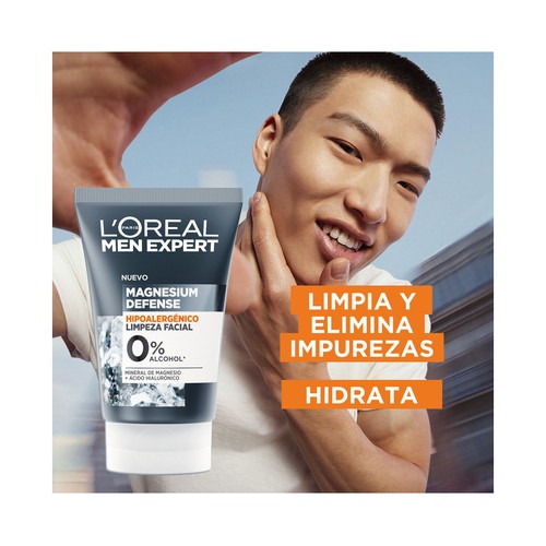 L´ORÉAL MEN EXPERT Gel limpiador facial hipoalergénico, para pieles sensibles L´ORÉAL MEN EXPERT Magnesium defense 100 ml.
