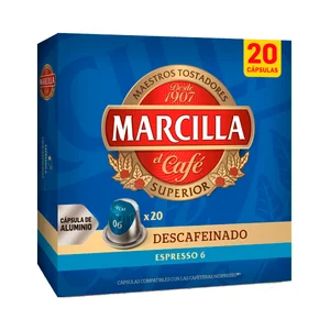 MARCILLA Café en cápsulas espresso descafeinado I6, 20 uds.