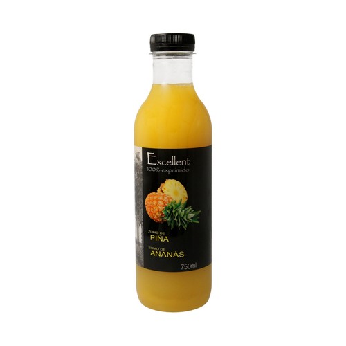 EXCELLENT Zumo refrigerado exprimido de piña botella de 75 cl.