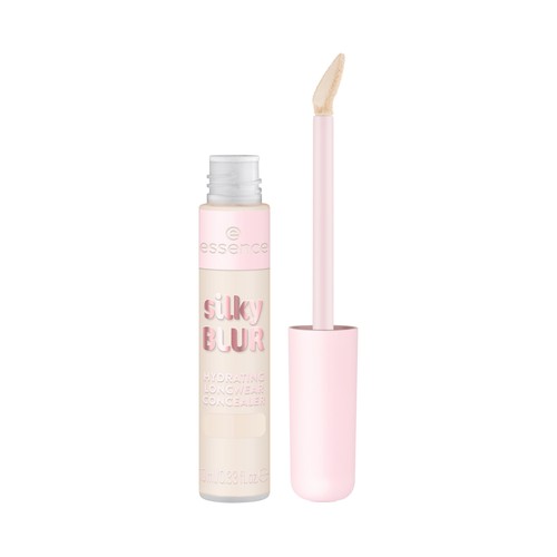 ESSENCE Sikly blur tono 20 Corrector de cobertura completa en un tono claro con matiz rosado y acabado mate sedoso.