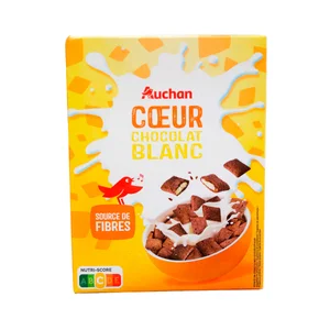 PRODUCTO ALCAMPO Cereales con chocolate, rellenos de chocolate blanco 400 g.