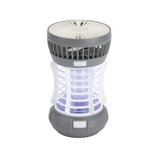 Lampara antimosquitos 5 en 1, linterna, ventilador, luz de emergencia, área de acción 60 m², Carga USB, JATA MOST3532.