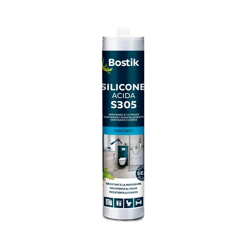 Siliconas translucida ácida S305 de 280 ml, BOSTIK