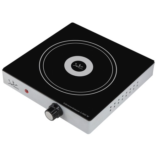 Cocina eléctrica vitrocerámica JATA V139, 2000W, termostato,  diámetro 18cm.