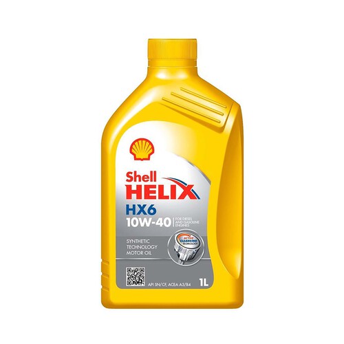 Lubricante semisintético para gasolina o diésel, HX6 10W40, 1 litro, SHELL Helix.