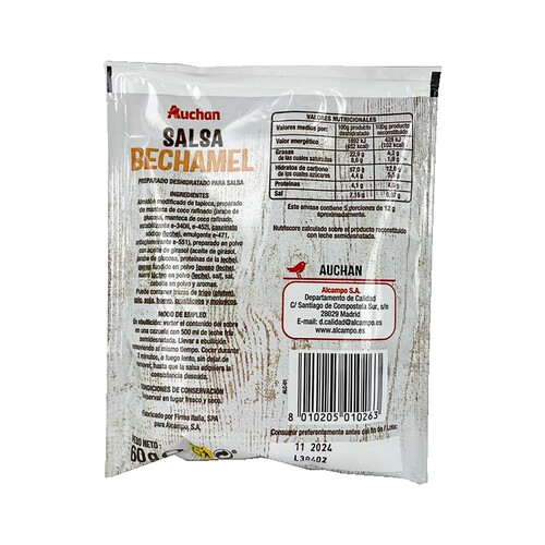 PRODUCTO ALCAMPO Salsa bechamel 60 g.