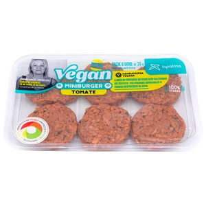 LA PALMA Mini hamburguesas vegetales de tomate LA PALMA 6x35 g.