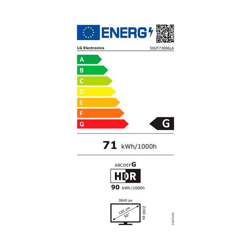 Televisión 127 cm (50") LED LG, 50UT73006, 4K WEBOS