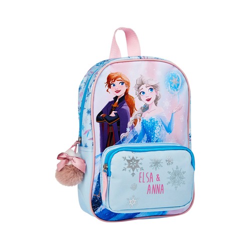 Mochila preescolar color rosa diseño FROZEN DISNEY 20x29x6cm.