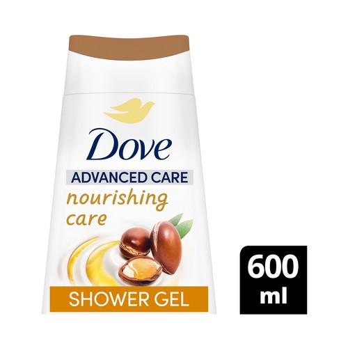 DOVE Cuidado avanzado Gel para baño o ducha nutritivo con aceite de argán 600 ml.