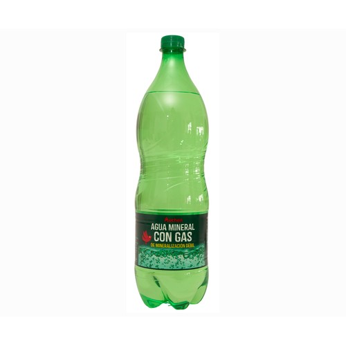 Agua mineral con gas PRODUCTO ECONÓMICO ALCAMPO botella de 1,5 L.