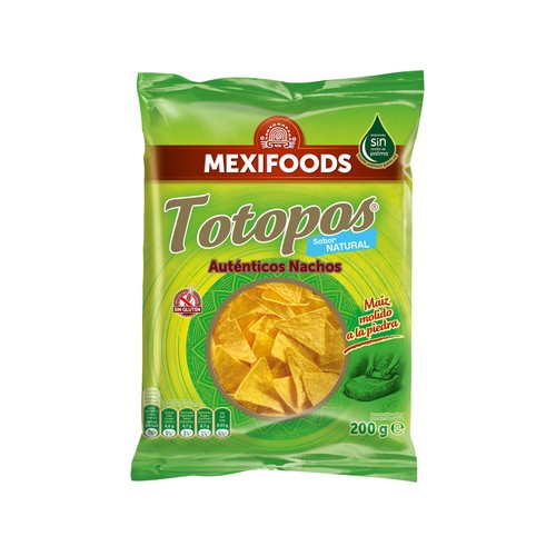Nachos (sabor natural) MEXIFOODS TOTOPOS 200 g.