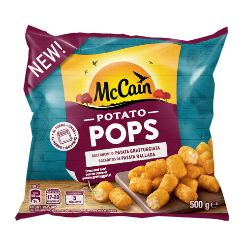 McCAIN Bocaditos de patata rallada, prefritos y ultracongelados McCAIN Pops 500 g.
