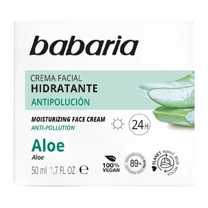 BABARIA Crema facial de día hidratante y antipolución con aloe vera 50 ml.