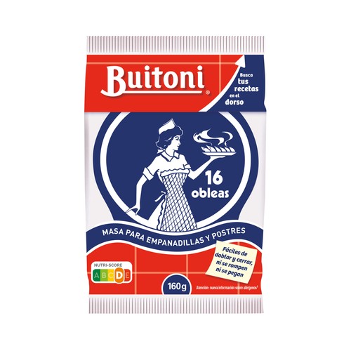 Masa para empanadillas medianas (Obleas) BUITONI 160 g.