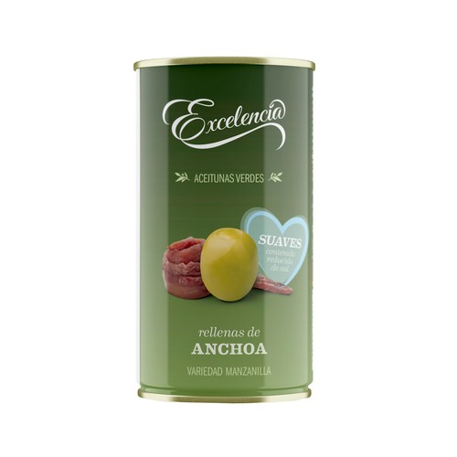 EXCELENCIA Aceitunas rellenas de anchoa 150 g.