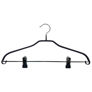 Imagen de Percha antideslizante con barra y pinzas fabricada en acero y pvc azul oscuro, ACTUEL.