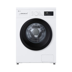Lavadora LG F4A10S8NWK 8KG, color blanco, clasificación energética: A, 1400RPM, H: 85cm, A: 60cm, F: 47cm.