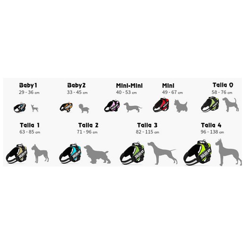 JULIUS K9 Arnés regulable para perros con reflectante color negro  talla mini (7- 15 kg) 1 ud.