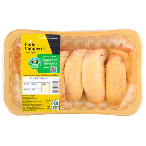 ALCAMPO CULTIVAMOS LO BUENO Alitas de pollo campero enteras, bandeja