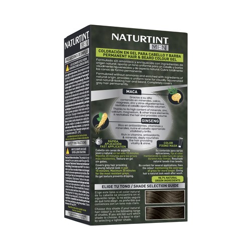 NATURTINT Men tono 6N rubio oscuro Coloración permanente en gel para barba y cabello. 