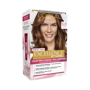 L´ORÉAL PARIS Tinte de pelo permanente tono 6.41 Avellana L´ORÉAL PARIS Excellence creme.