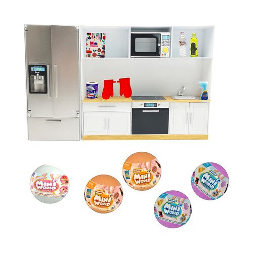 Mini World Playset Cocina con 5 bolas, Juego de imitación para niños +6 Años BIZAK