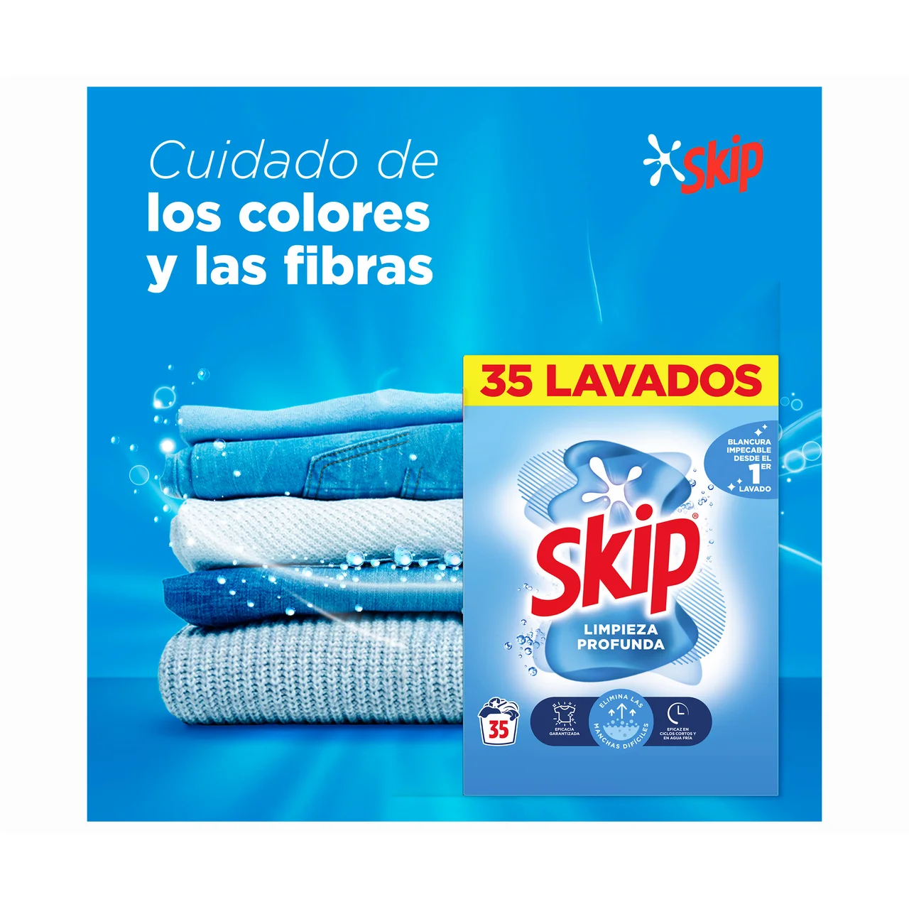 Active Clean Detergente en polvo para lavadora con aceleradores de lavado 35 lav.