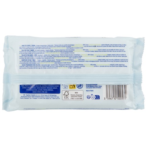 PRODUCTO ALCAMPO Toallitas húmedas con aceite de almendras, para la limpieza de cara y manos 40 uds.
