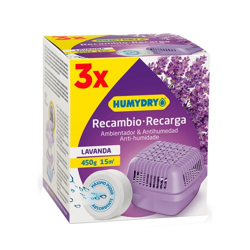 HUMYDRY Antihumedad recambio smart lavanda 3X450gr.