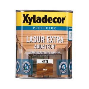 Imagen de Protector mate para madera, Teca, interior-exterior, XYLADECOR Lasur Extra Mate Aquatech, 750ml.