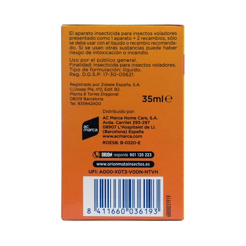 ORION Insecticida eléctrico antimosquitos (común y tigre) + 2 recambios.