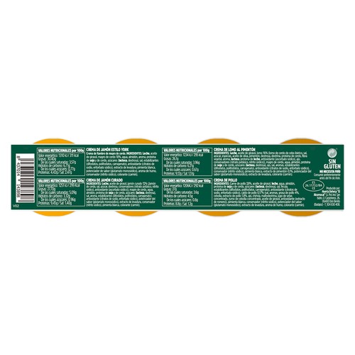IBERITOS Patés surtidos (Jamón York, Jamón curado, pollo, pavo) 4 x 25 g.