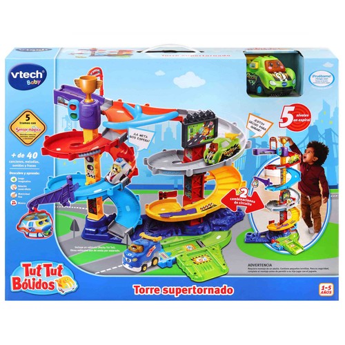 Torre supertornado Tut Tut Bólidos. Circuito y playset de juguete Incluye un coche VTech Baby. Edad recomendada desde 1-5 años