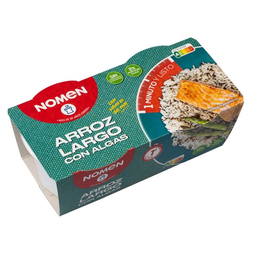 NOMEN Vasitos de arroz largo con algas 2 uds x 125 g