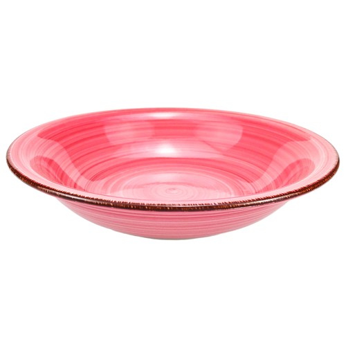 Ensaladera 23cm gres espiral color rosa. ACTUEL