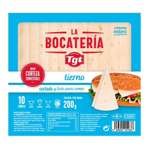 TGT La Bocatería Queso mezcla tierno cortado 200 g.