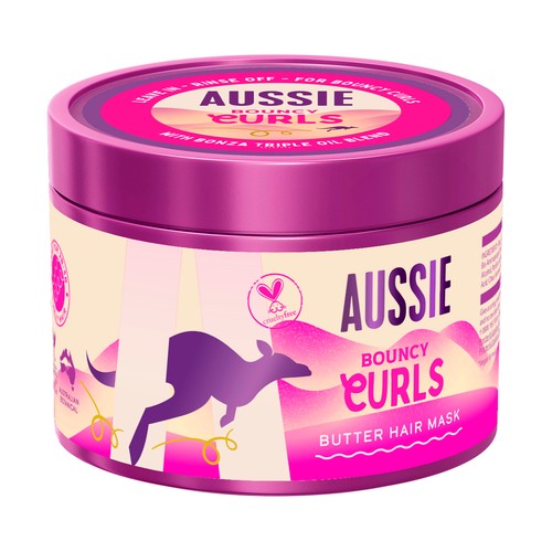 AUSSIE Bouncy curls Mascarilla capilar hidratante y acondicionadora, para cabellos rizados o con ondas 500 ml.