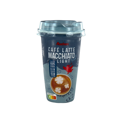 AUCHAN Bebida de café 100% arábica con un toque de leche desnatada (Macchiato light) 250 ml. Producto Alcampo