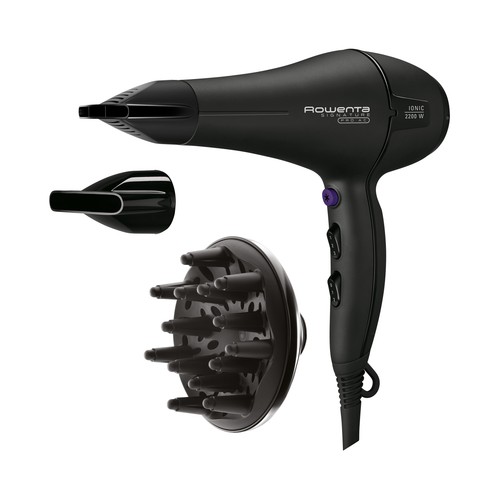 Secador de pelo ROWENTA Signature Pro Beauty CV7840, iónico, 2200W, 2 velocidades, 3 temperaturas, motor AC.