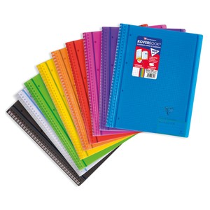 Imagen de Cuaderno microperforado A4, 120 Hojas de 5x5 con banda de color, 90 gr, surtido de colores, CLAIREFONTAINE.
