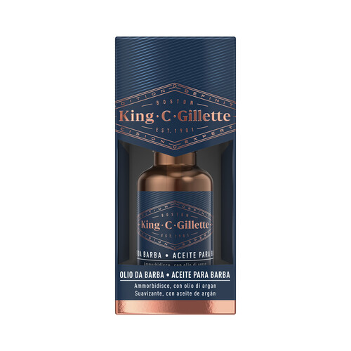 GILLETTE Aciete suavizante para barba con aceite de Argán GILLETTE King C 30 ml.
