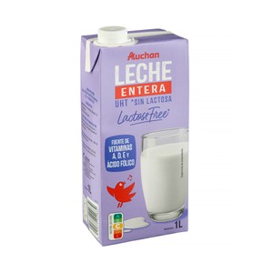 precios Auchan Leche Entera De Vaca Sin Lactosa 1 L Producto Alcampo. en Alcampo