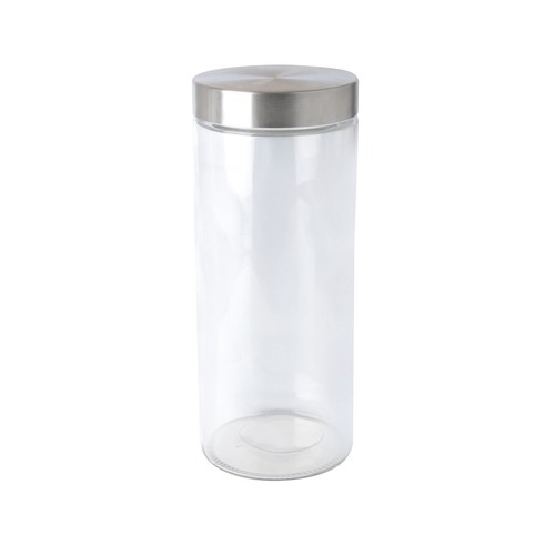 Bote de vidrio con tapa de acero inoxidable, 2 litros, ACTUEL.