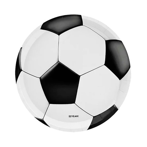 Plato llano fútbol 23cm cartón 6 unidades. OH YEAH!