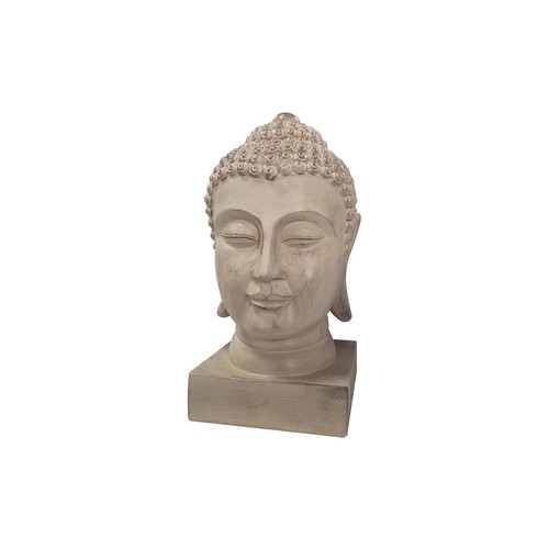 Figura de cara de Buda de poliresina  altura 29 cm, GARDENSTAR.