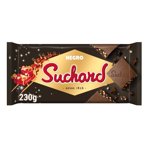 SUCHARD Turrón de chocolate negro con arroz inflado 230 g.